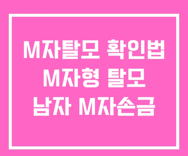 M자탈모 확인법 M자형 탈모 남자 M자손금 M자탈모 확인법 M자형 탈모 남자 M자손금