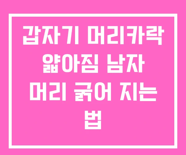 갑자기 머리카락 얇아짐 남자 머리 굵어 지는 법 갑자기 머리카락 얇아짐 남자 머리 굵어 지는 법