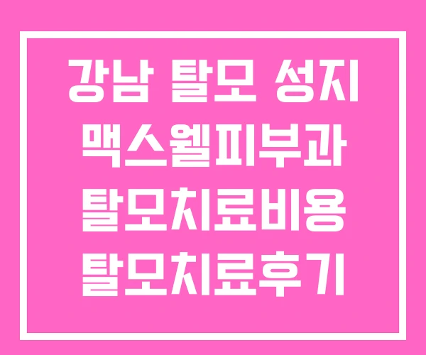 강남 탈모 성지 맥스웰피부과 탈모치료비용 탈모치료후기