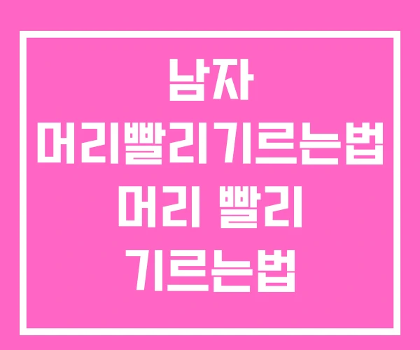 남자 머리빨리기르는법 머리 빨리 기르는법 남자 머리빨리기르는법 머리 빨리 기르는법