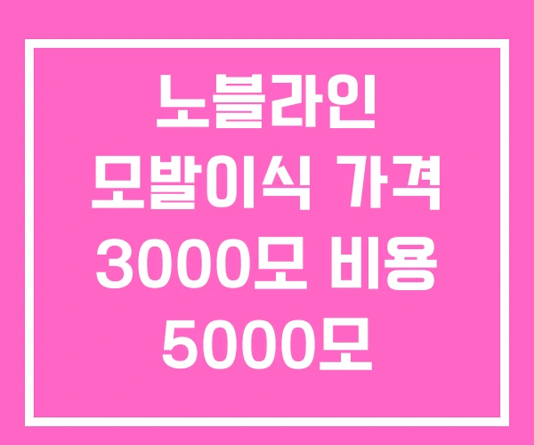 노블라인 모발이식 가격 3000모 비용 5000모