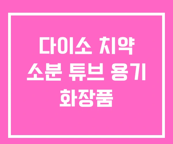 다이소 치약 소분 튜브 용기 화장품