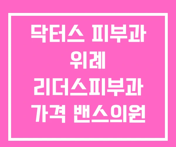 닥터스 피부과 위례 리더스피부과 가격 밴스의원 닥터스 피부과 위례 리더스피부과 가격 밴스의원