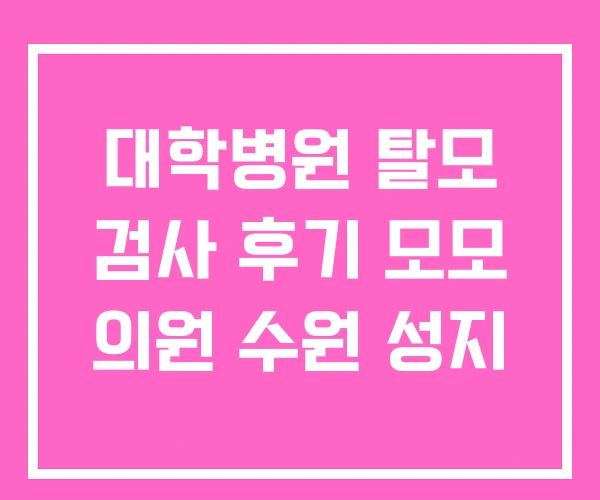 대학병원 탈모 검사 후기 모모 의원 수원 성지 대학병원 탈모 검사 후기 모모 의원 수원 성지