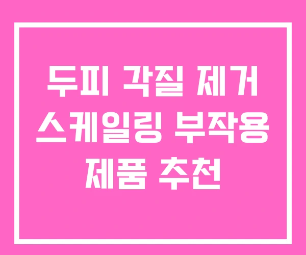 두피 각질 제거 스케일링 부작용 제품 추천 두피 각질 제거 스케일링 부작용 제품 추천