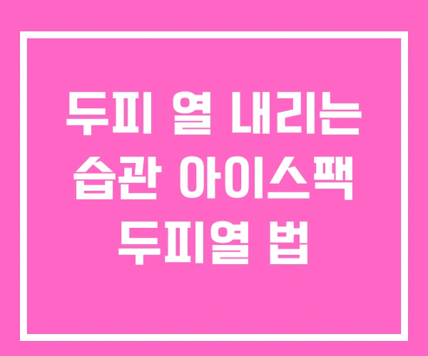 두피 열 내리는 습관 아이스팩 두피열 법 두피 열 내리는 습관 아이스팩 두피열 법