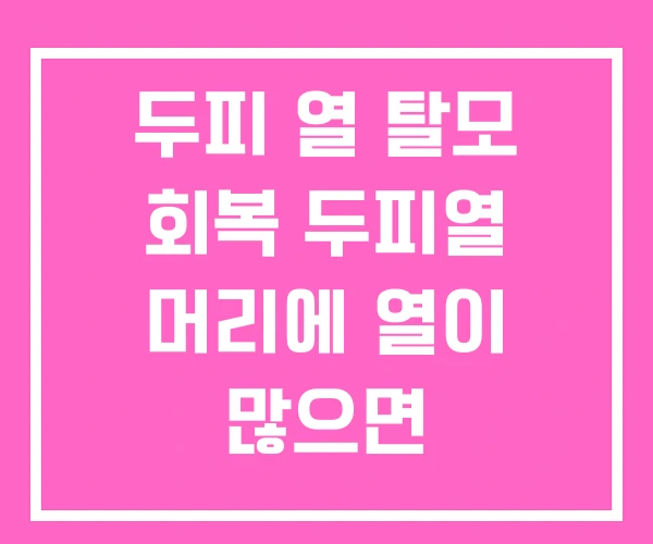 두피 열 탈모 회복 두피열 머리에 열이 많으면 두피 열 탈모 회복 두피열 머리에 열이 많으면