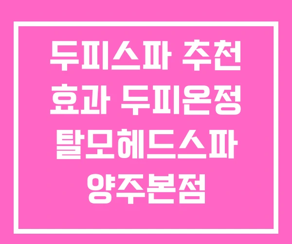 두피스파 추천 효과 두피온정 탈모헤드스파 양주본점