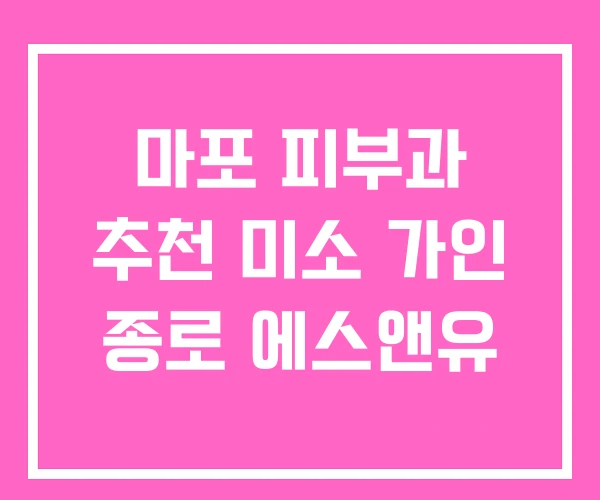 마포 피부과 추천 미소 가인 종로 에스앤유 마포 피부과 추천 미소 가인 종로 에스앤유
