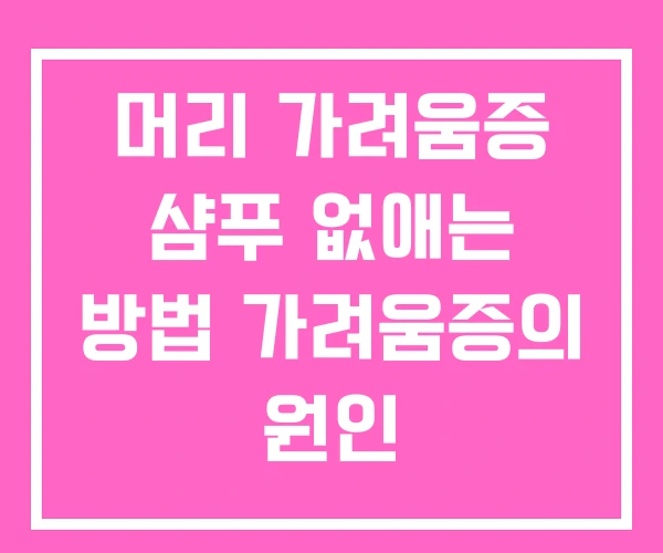 머리 가려움증 샴푸 없애는 방법 가려움증의 원인
