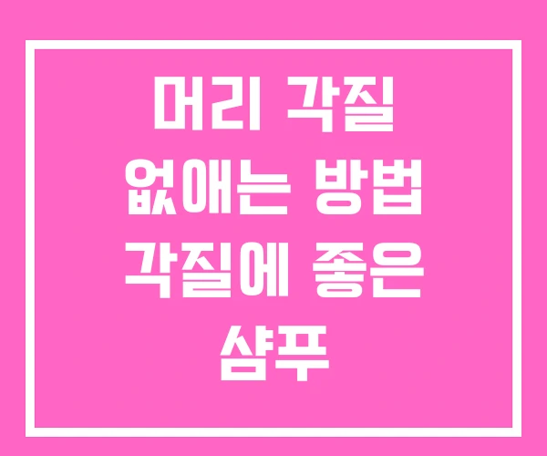 머리 각질 없애는 방법 각질에 좋은 샴푸