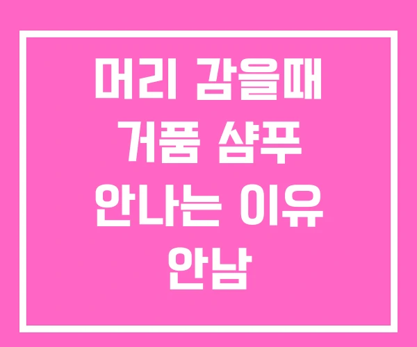 머리 감을때 거품 샴푸 안나는 이유 안남
