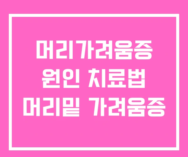 머리가려움증 원인 치료법 머리밑 가려움증 머리가려움증 원인 치료법 머리밑 가려움증