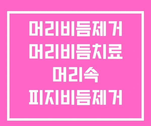 머리비듬제거 머리비듬치료 머리속 피지비듬제거 방법