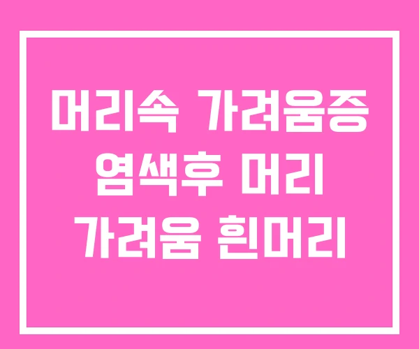 머리속 가려움증 염색후 머리 가려움 흰머리 머리속 가려움증 염색후 머리 가려움 흰머리