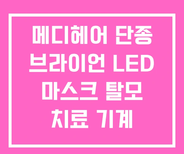 메디헤어 단종 브라이언 LED 마스크 탈모 치료 기계 메디헤어 단종 브라이언 LED 마스크 탈모 치료 기계