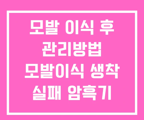 모발 이식 후 관리방법 모발이식 생착 실패 암흑기 기간 모발 이식 후 관리방법 모발이식 생착 실패 암흑기 기간