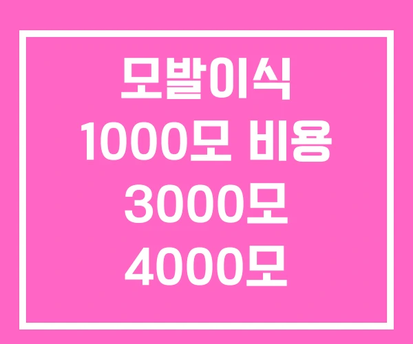 모발이식 1000모 비용 3000모 4000모 모발이식 1000모 비용 3000모 4000모