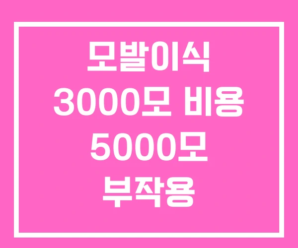 모발이식 3000모 비용 5000모 부작용 모발이식 3000모 비용 5000모 부작용