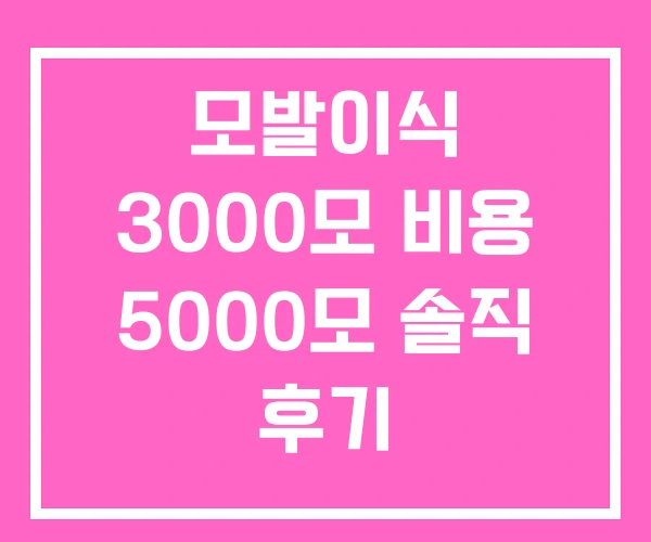 모발이식 3000모 비용 5000모 솔직 후기 모발이식 3000모 비용 5000모 솔직 후기