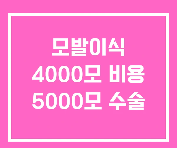 모발이식 4000모 비용 5000모 수술 모발이식 4000모 비용 5000모 수술