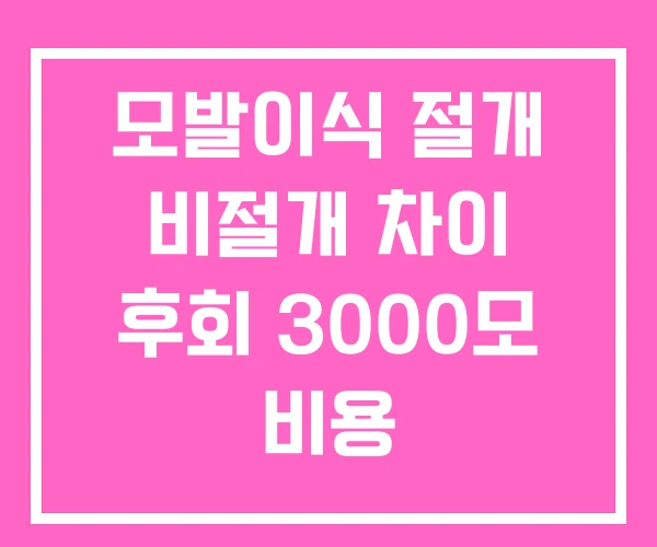 모발이식 절개 비절개 차이 후회 3000모 비용 모발이식 절개 비절개 차이 후회 3000모 비용