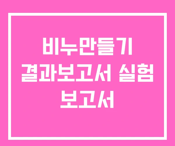 비누만들기 결과보고서 실험 보고서 비누만들기 결과보고서 실험 보고서