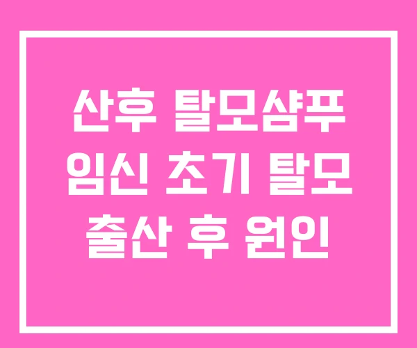 산후 탈모샴푸 임신 초기 탈모 출산 후 원인 산후 탈모샴푸 임신 초기 탈모 출산 후 원인