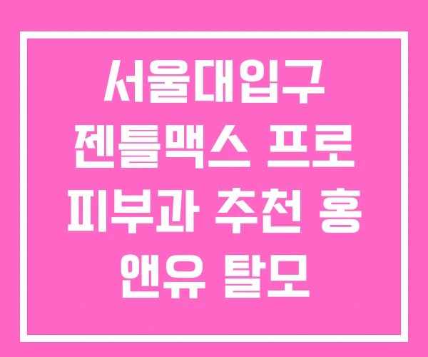 서울대입구 젠틀맥스 프로 피부과 추천 홍 앤유 탈모 서울대입구 젠틀맥스 프로 피부과 추천 홍 앤유 탈모