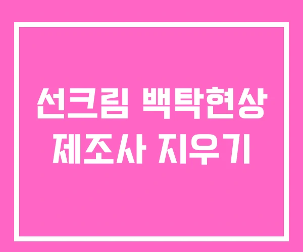 선크림 백탁현상 제조사 지우기