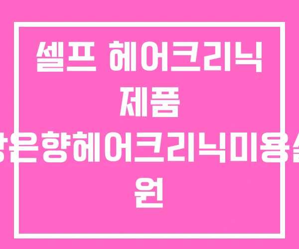 셀프 헤어크리닉 제품 왕은향헤어크리닉미용실 원 셀프 헤어크리닉 제품 왕은향헤어크리닉미용실 원
