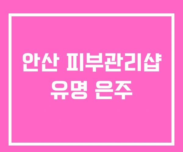안산 피부관리샵 유명 은주 안산 피부관리샵 유명 은주