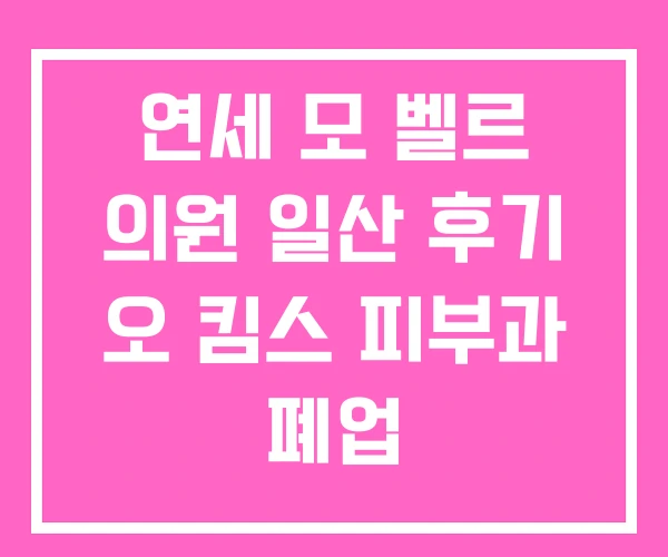 연세 모 벨르 의원 일산 후기 오 킴스 피부과 폐업 연세 모 벨르 의원 일산 후기 오 킴스 피부과 폐업