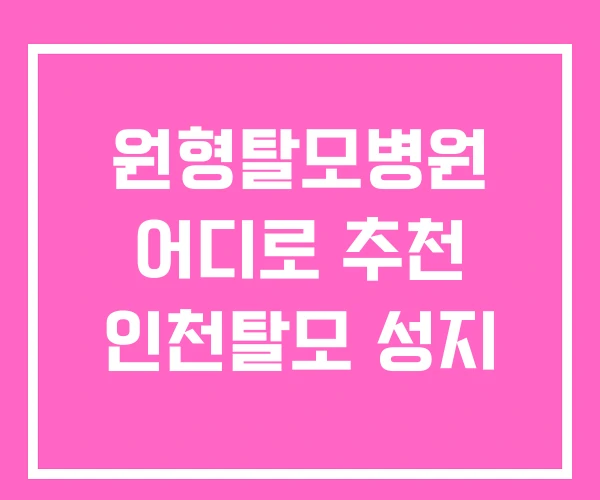 원형탈모병원 어디로 추천 인천탈모 성지 원형탈모병원 어디로 추천 인천탈모 성지