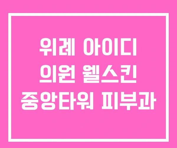 위례 아이디 의원 웰스킨 중앙타워 피부과 위례 아이디 의원 웰스킨 중앙타워 피부과