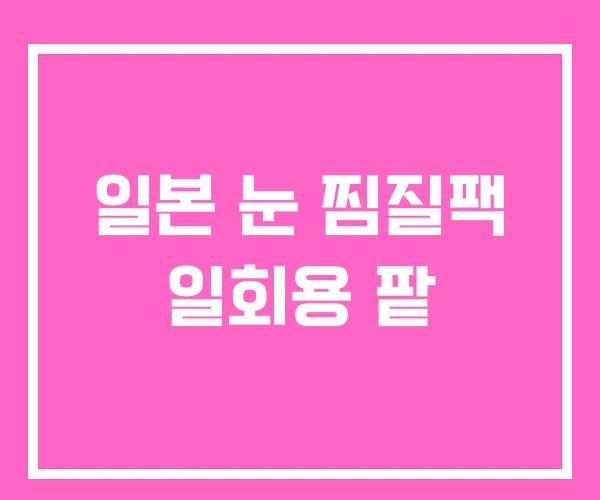 일본 눈 찜질팩 일회용 팥 일본 눈 찜질팩 일회용 팥