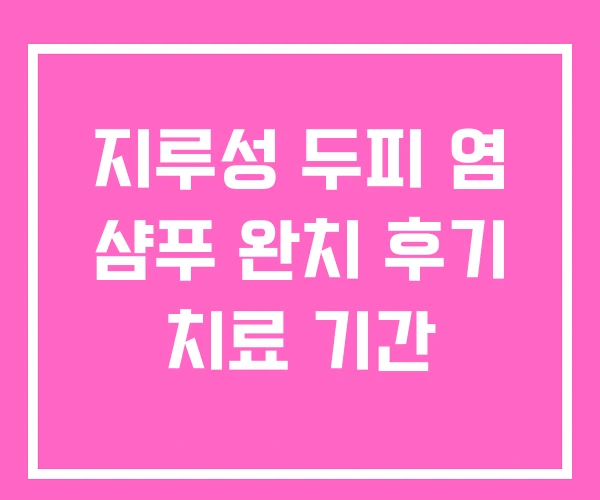 지루성 두피 염 샴푸 완치 후기 치료 기간