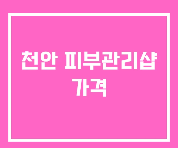 천안 피부관리샵 가격 천안 피부관리샵 가격