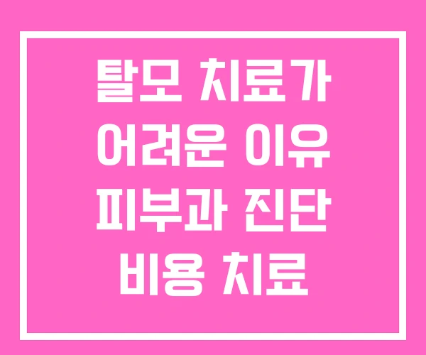 탈모 치료가 어려운 이유 피부과 진단 비용 치료