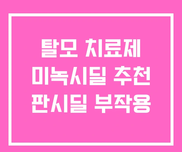 탈모 치료제 미녹시딜 추천 판시딜 부작용 탈모 치료제 미녹시딜 추천 판시딜 부작용