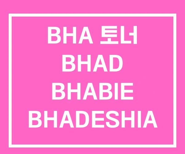 BHA 토너 BHAD BHABIE BHADESHIA