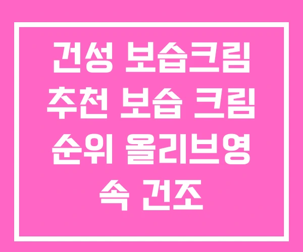 건성 보습크림 추천 보습 크림 순위 올리브영 속 건조 건성 보습크림 추천 보습 크림 순위 올리브영 속 건조
