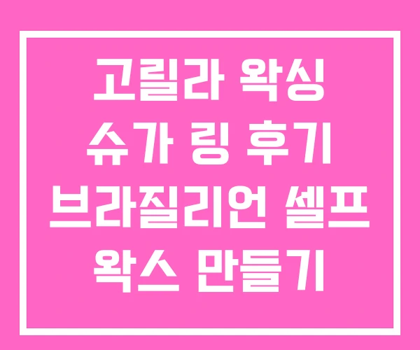 고릴라 왁싱 슈가 링 후기 브라질리언 셀프 왁스 만들기