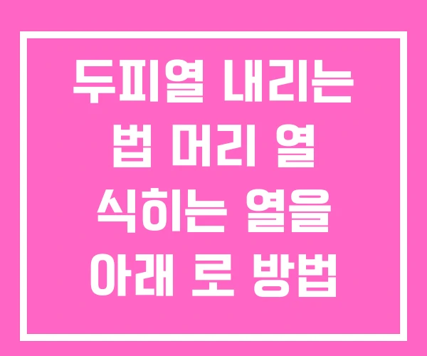 두피열 내리는 법 머리 열 식히는 열을 아래 로 방법 두피열 내리는 법 머리 열 식히는 열을 아래 로 방법
