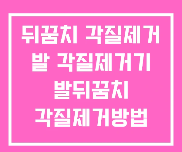 뒤꿈치 각질제거 발 각질제거기 발뒤꿈치 각질제거방법